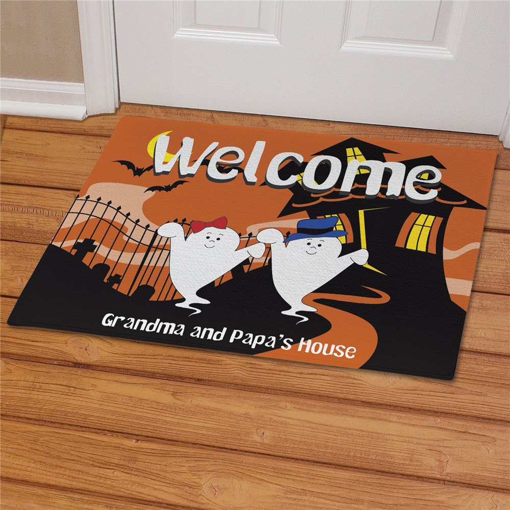 Custom Halloween Ghost Family Doormat Personalized Halloween Doormat