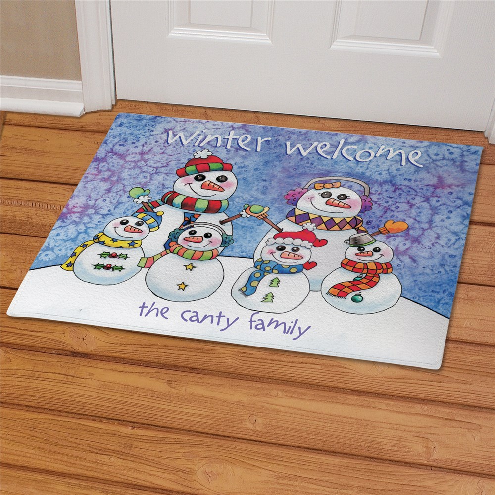 Personalized Snowman Family Doormat 83137727
