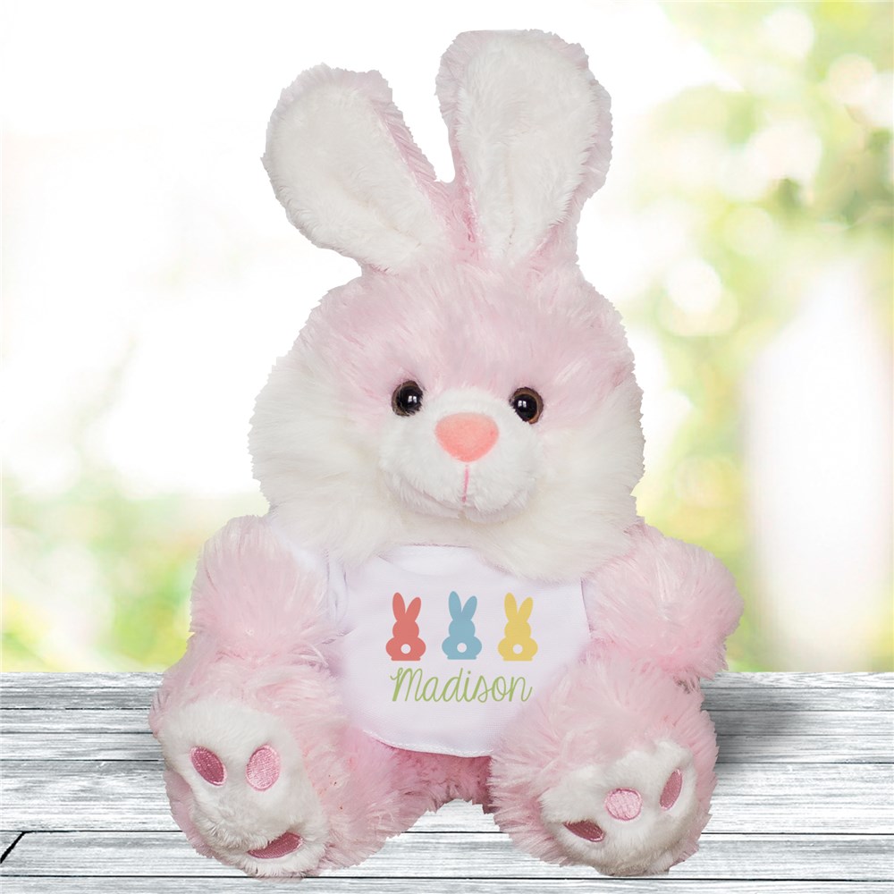 Personalized Three Bunny Silhouettes Small Stuffed Bunny 83142199X