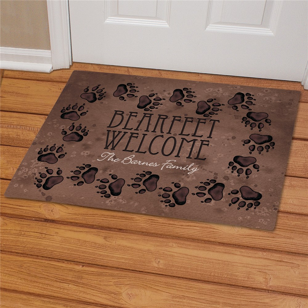 Personalized Bearfeet Welcome Doormat | Personalized Fishing Gifts