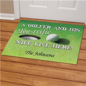 Personalized Tee-rrific Wife Golf Doormat | Personalized Doormats