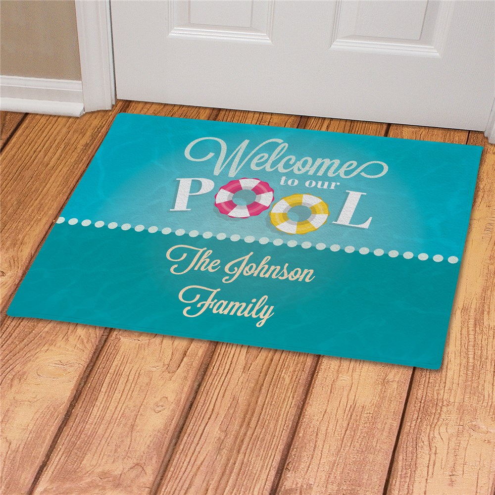 Personalized Welcome To Our Pool Doormat | Personalized Doormats