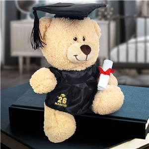 Personalized Cap & Gown Graduation Teddy
