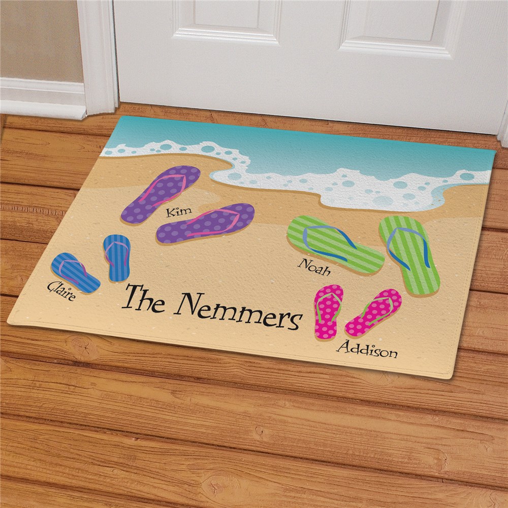 Personalized Flip Flop Family Welcome Doormat 83163217X
