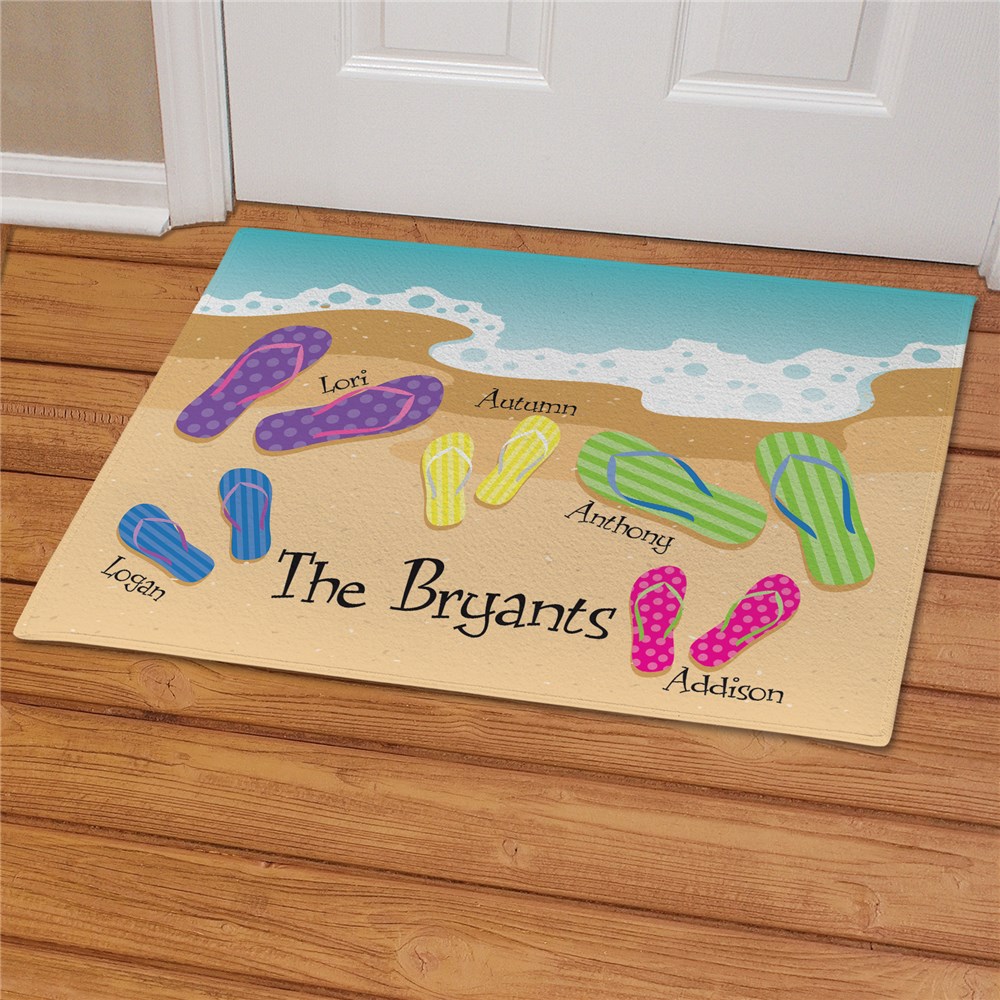 Personalized Flip Flop Family Welcome Doormat 83163217X