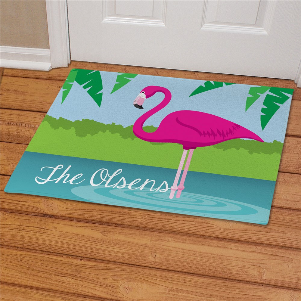 Personalized Flamingo Doormat