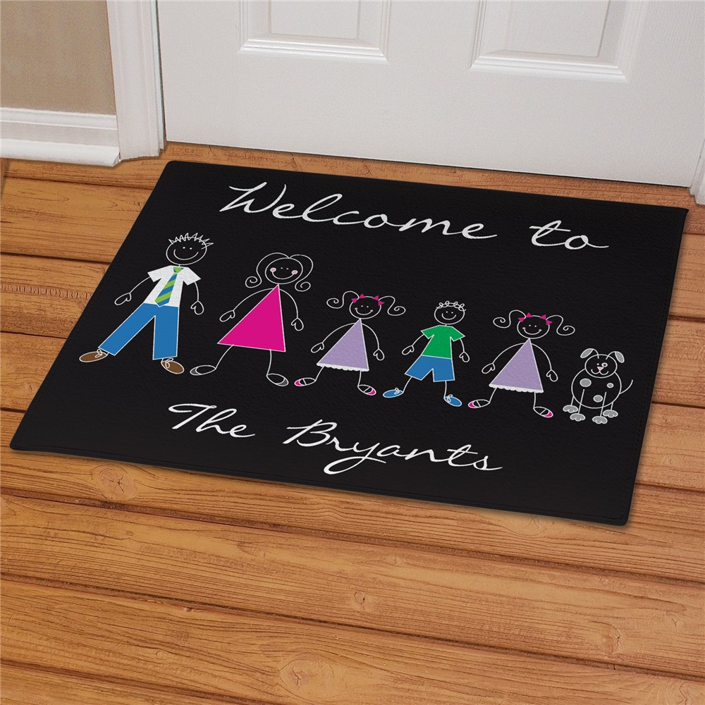 Personalized Stick Family Welcome Doormat | Housewarming Gifts