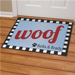 Personalized Woof Dog Welcome Doormat | Personalized Doormats