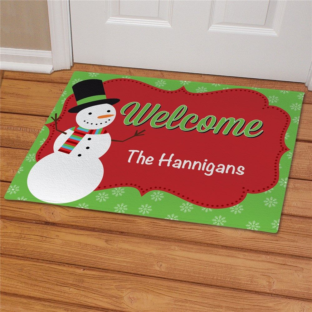 Personalized Snowman Welcome Doormat 83180207X