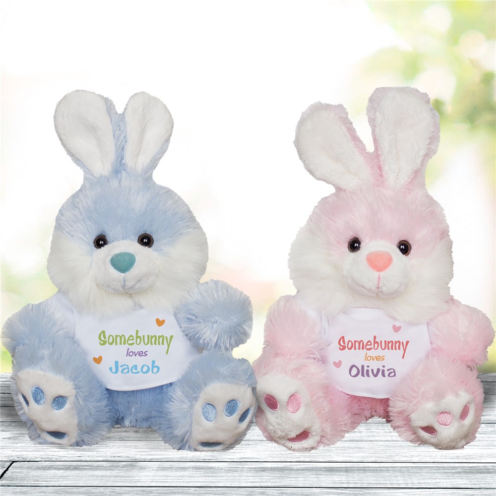 Personalized Somebunny Loves Me Small Stuffed Bunny 8366509X