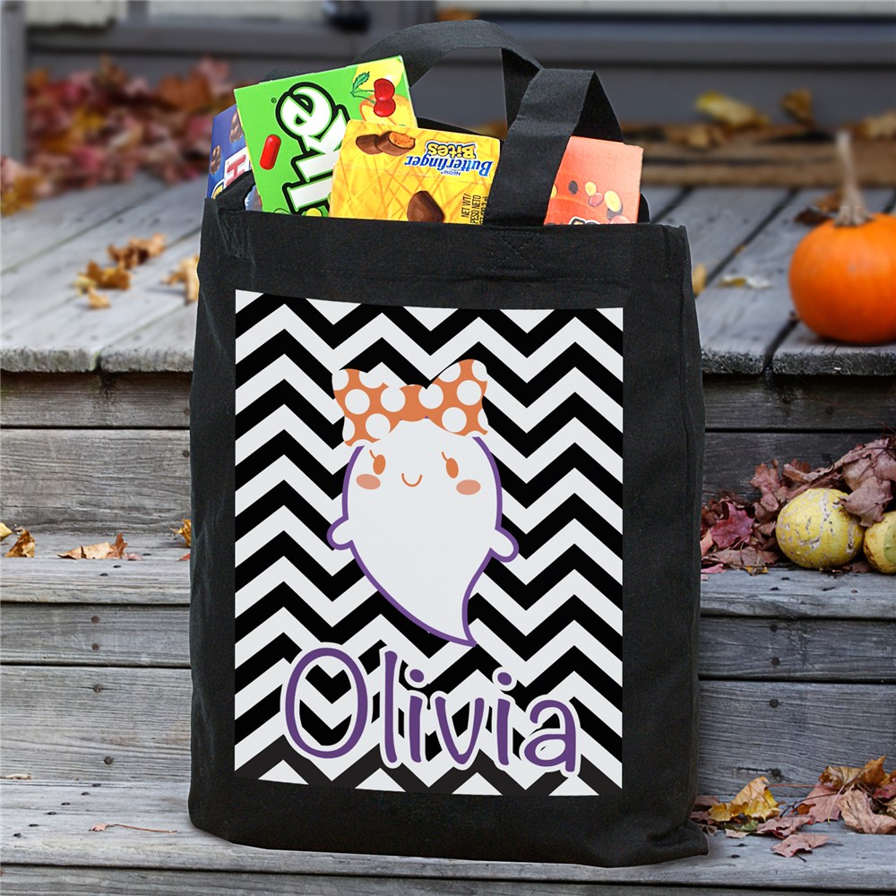 Personalized Trick or Treat Tote Bag | Personalized Trick-Or-Treat Bags