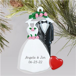 Personalized Bride and Groom Christmas Ornament | Personalized Wedding Ornament