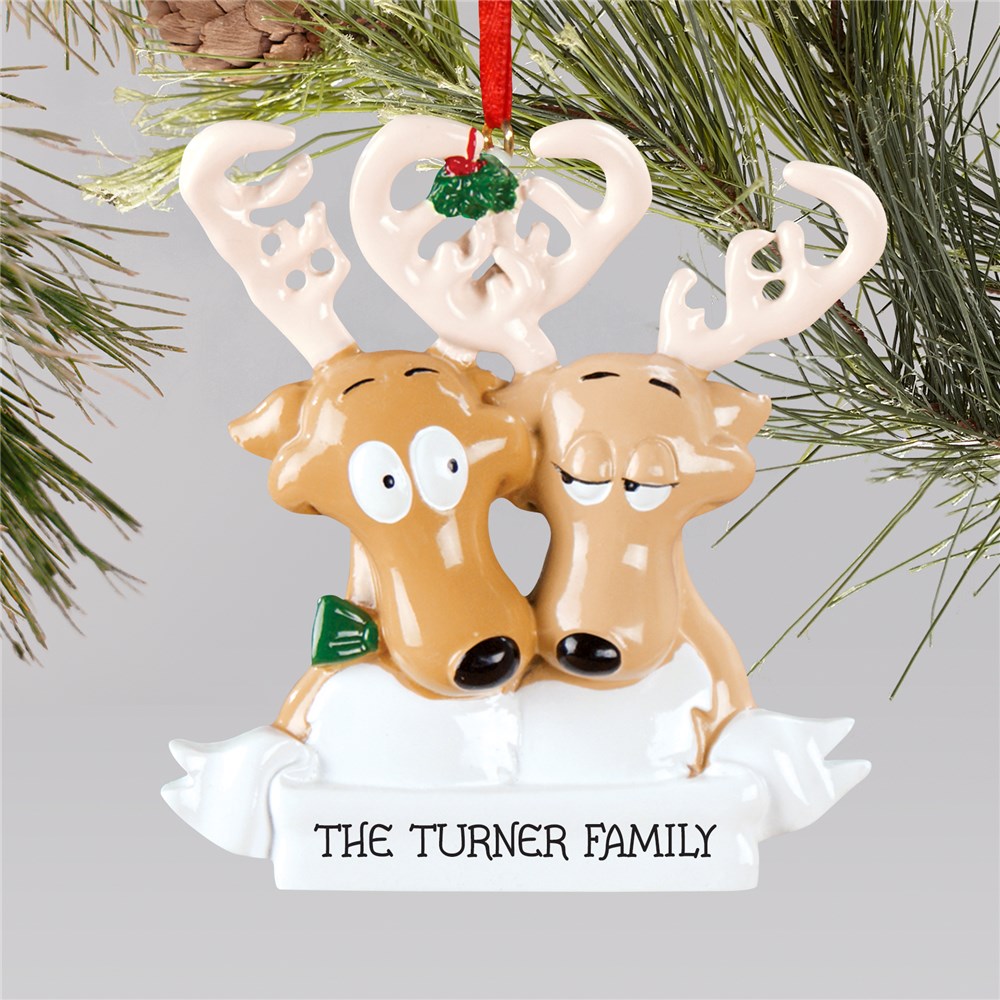 Personalized Reindeer Couple Ornament | Couples Christmas Ornaments