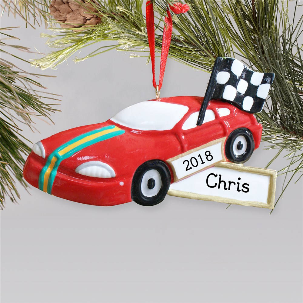 Personalized Race Car Ornament