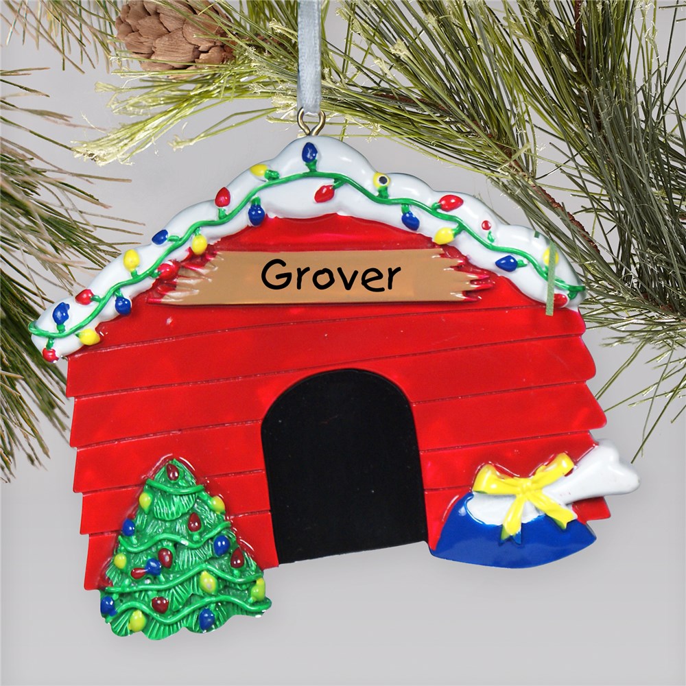 Personalized Dog House Christmas Holiday Ornament GiftsForYouNow