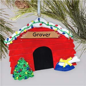 Engraved Dog House Holiday Ornament