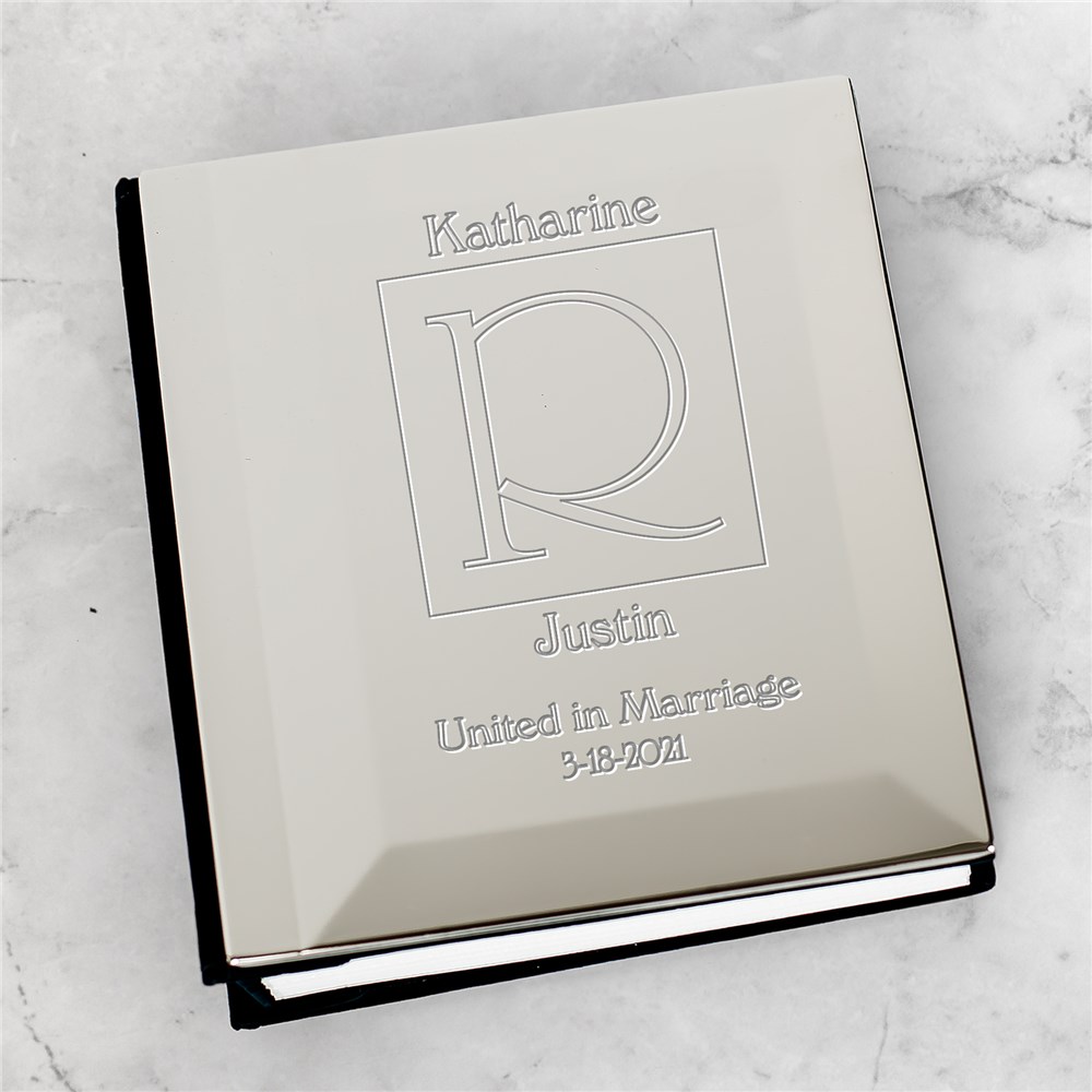 Personalized Silver Wedding Photo Album Engraved Wedding Photo