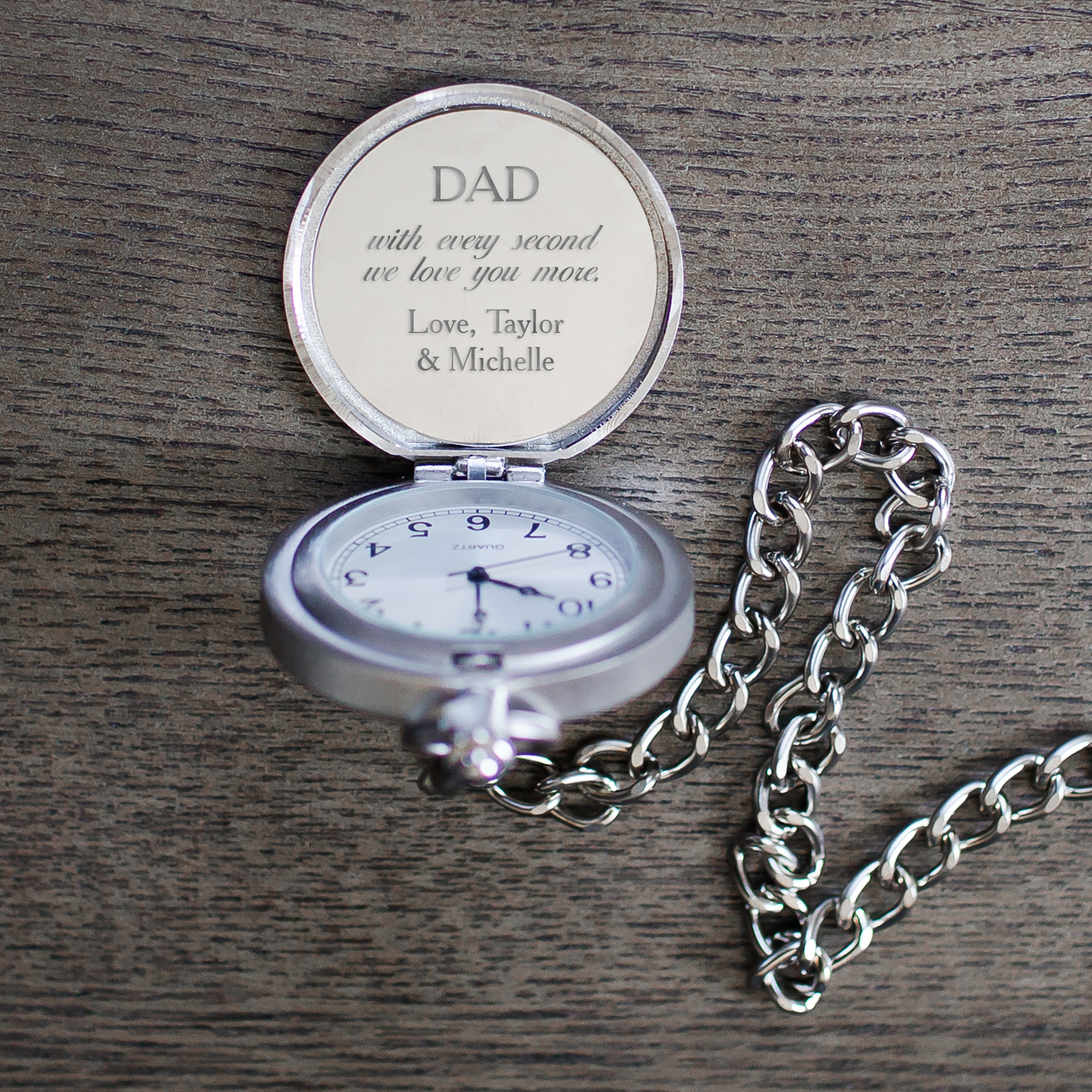 Engraved With Every Second Pocket Watch GiftsForYouNow