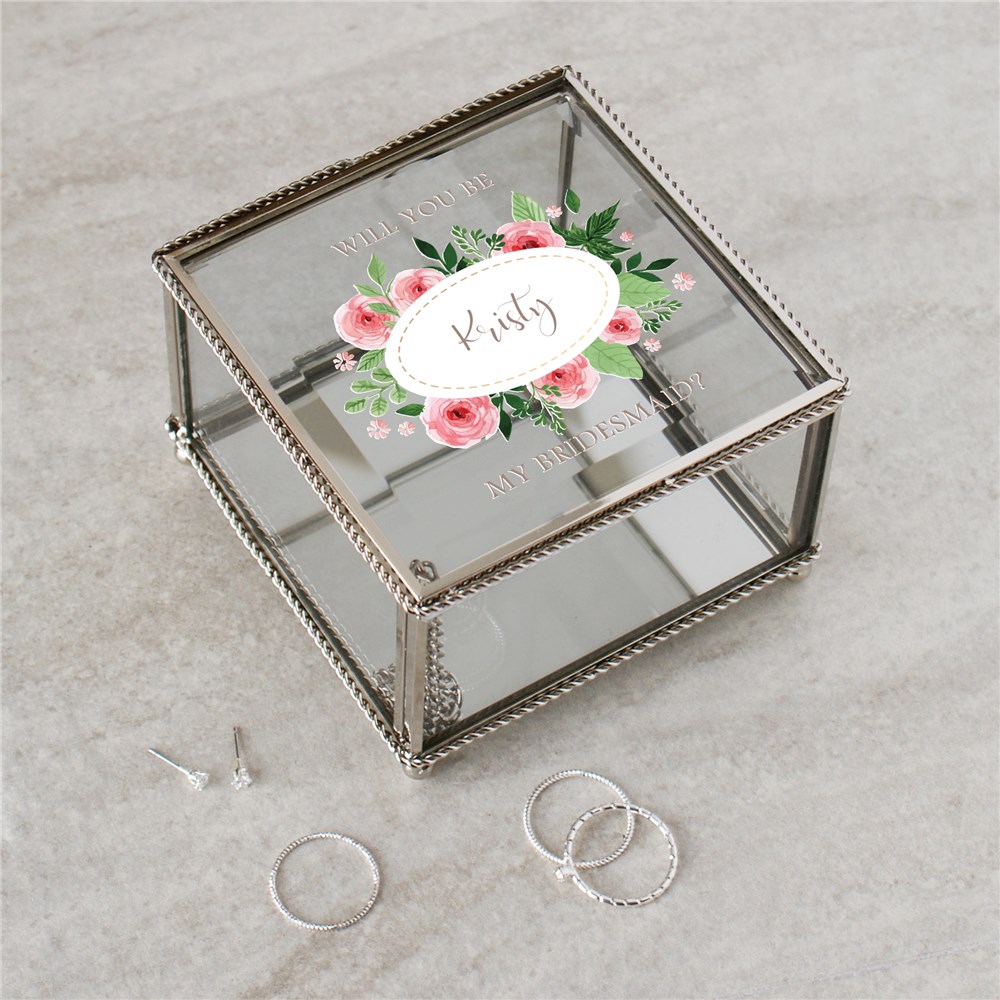 Personalized Be My Bridesmaid Jewelry Box | Personalized Bridesmaid Gifts