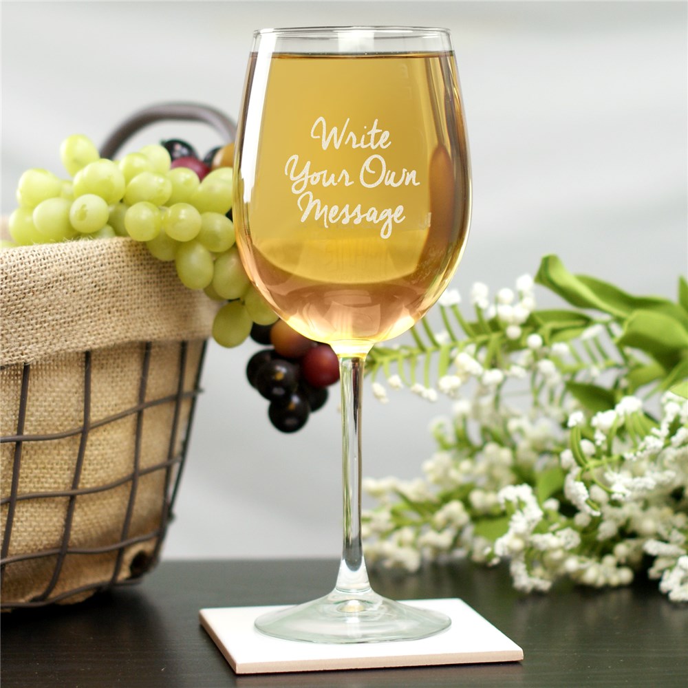 Personalized Write Your Own Wine Glass | Engraved Wine Glasses