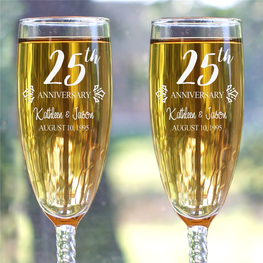 Personalized Anniversary Flute Set