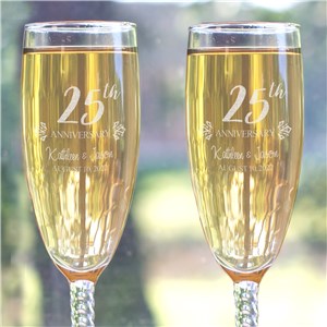 Engraved Anniversary Gifts | Personalized Anniversary Flute Set