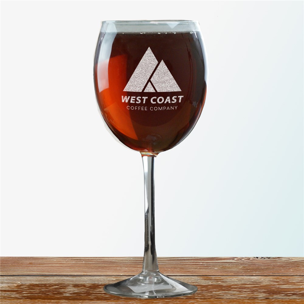Engraved Corporate Logo Red Wine Glass