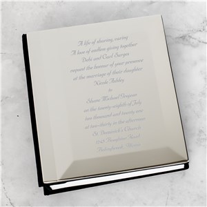 Engraved Wedding Invitation Silver Album