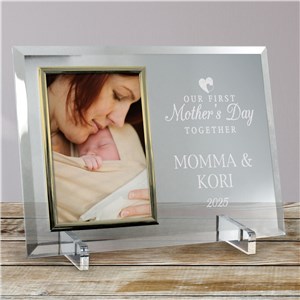 Engraved Our First Mother's Day Together Glass Frame