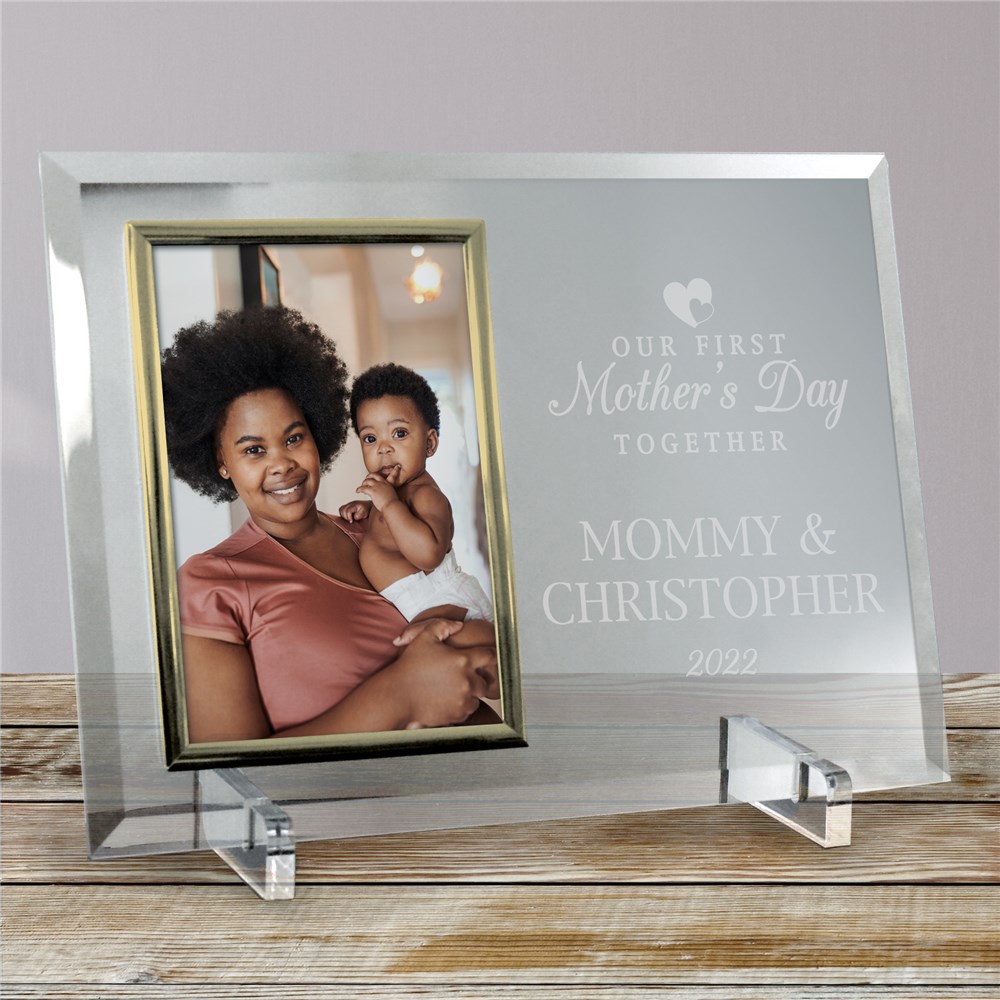 Engraved Our First Mother's Day Together Glass Frame