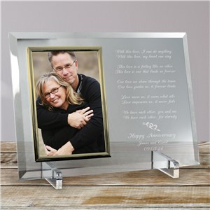 Love Is Magic Anniversary Personalized Beveled Glass Picture Frame | Personalized Picture Frames