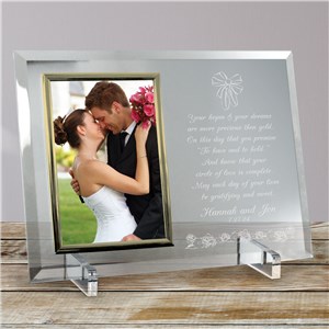 To Have and To Hold Beveled Glass Picture Frame | Personalized Picture Frames