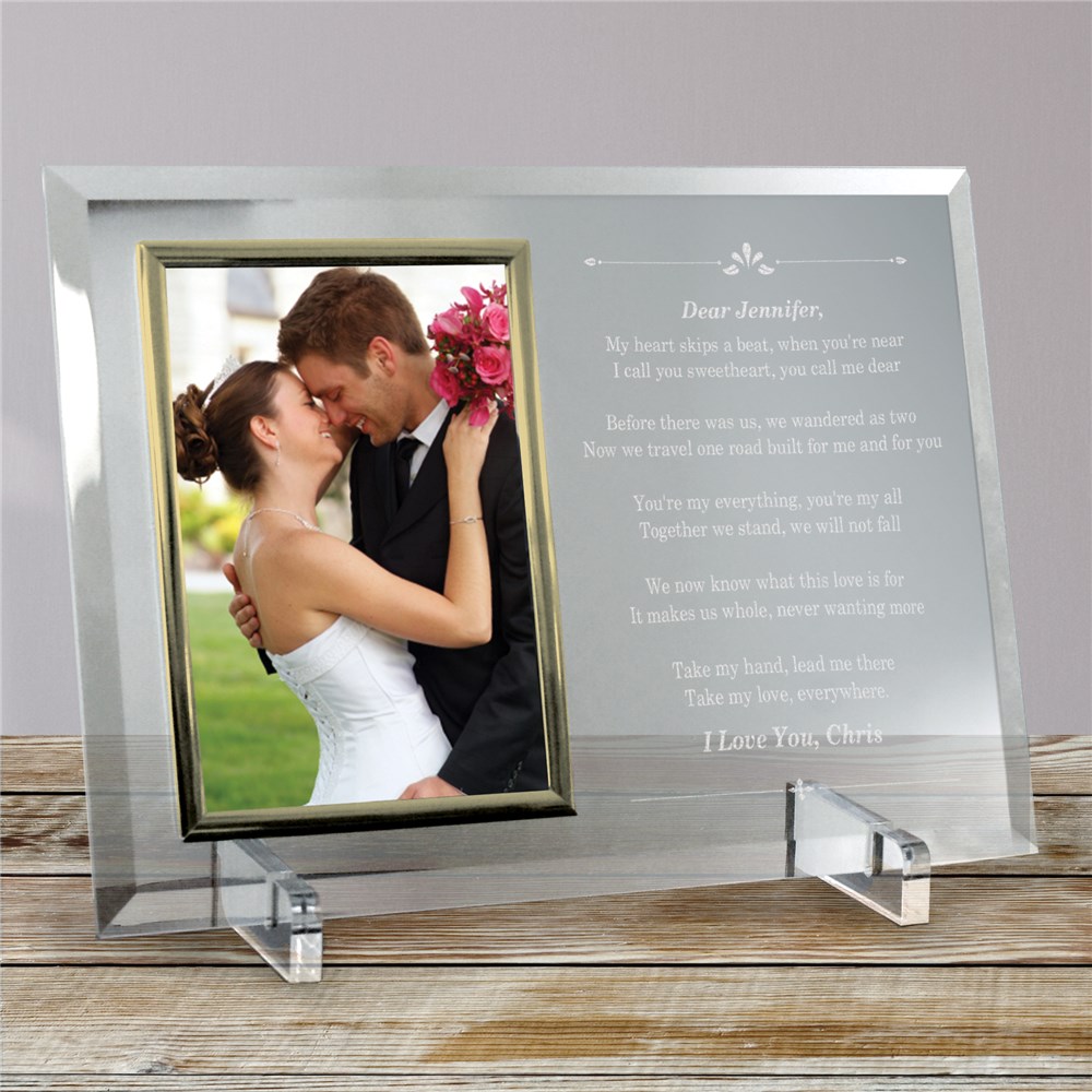 I'm Glad There's You Beveled Glass Picture Frame | Personalized Picture Frames