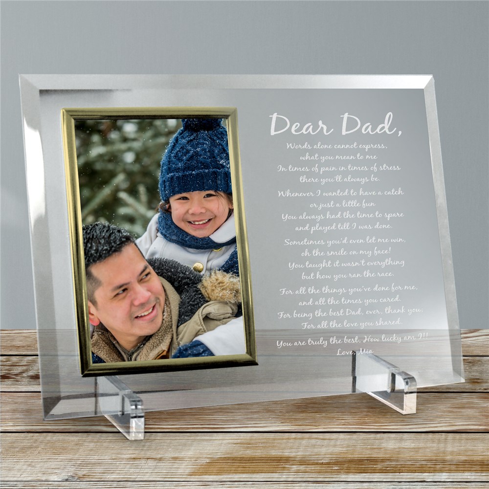 Personalized Fathers Day Glass Picture Frame | Personalized Father's Day Picture Frames