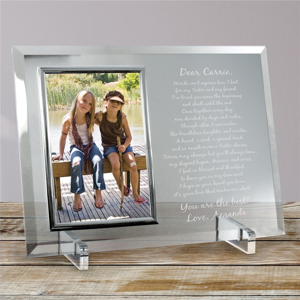 To My Sister... Beveled Glass Picture Frame