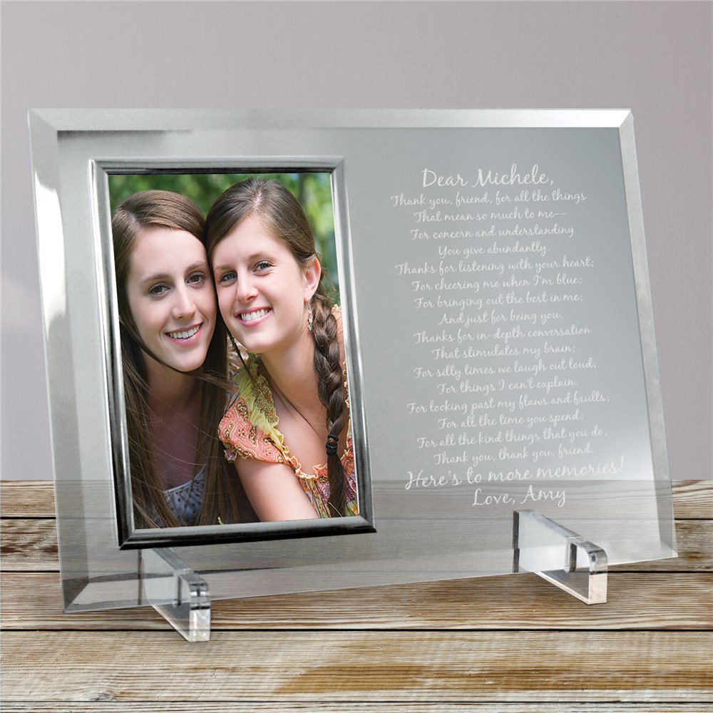 To My Friend... Beveled Glass Picture Frame | Personalized Picture Frames