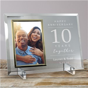 Engraved Happy Anniversary Glass Frame