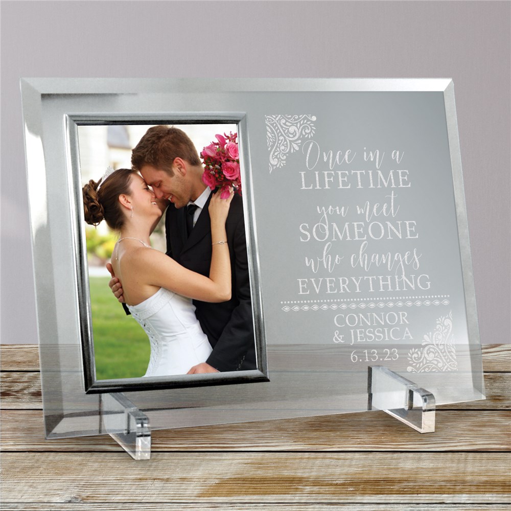 Engraved Once in a Lifetime Glass Frame