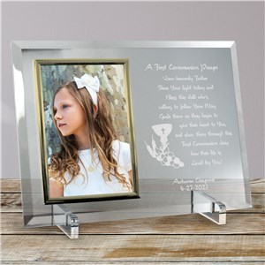 First Communion Beveled Glass Picture Frame | Personalized Picture Frames