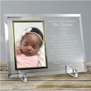 A Godparent's Promise Beveled Glass Picture Frame | Personalized Picture Frames