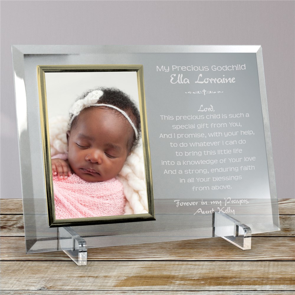 A Godparent's Promise Beveled Glass Picture Frame GiftsForYouNow