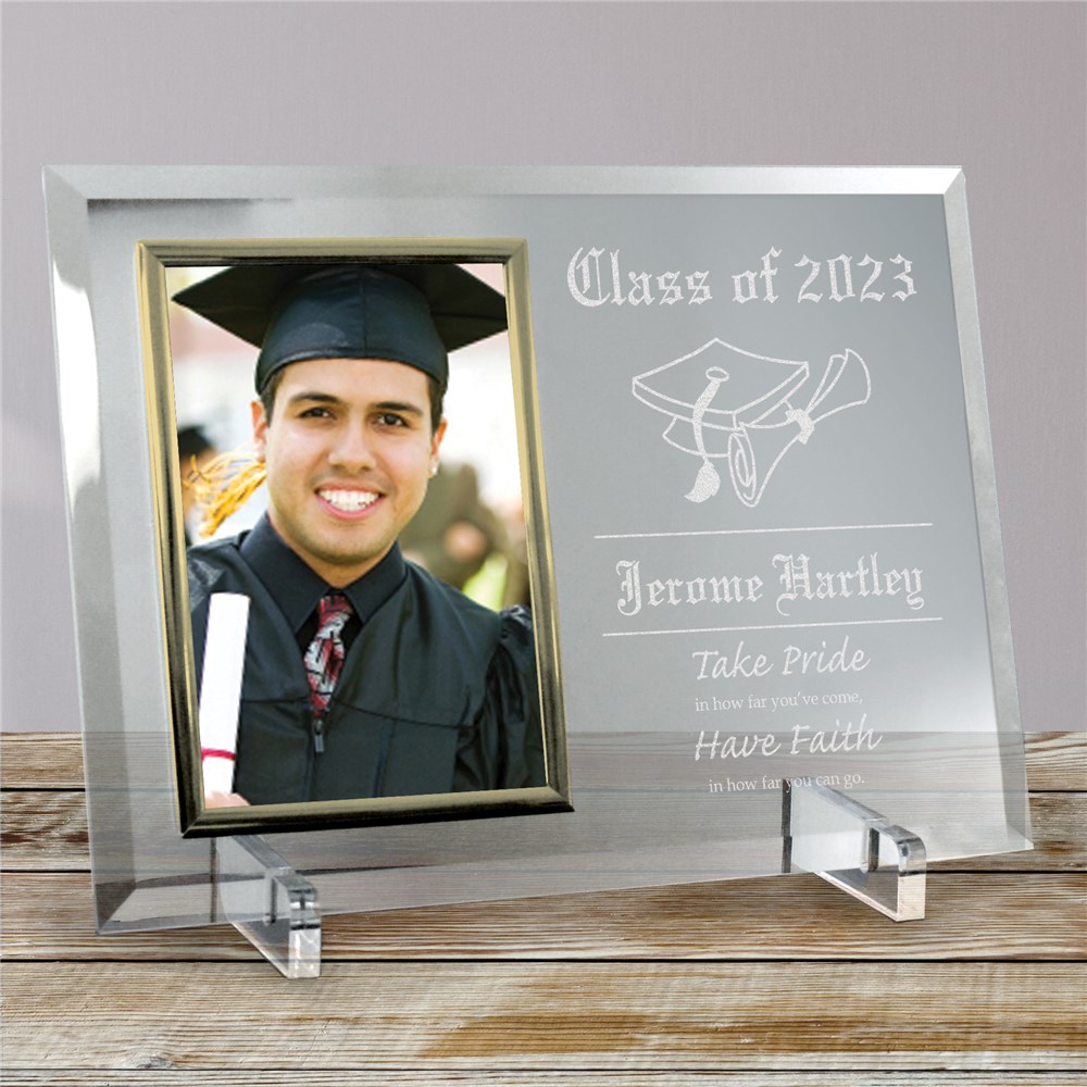 Take Pride Graduation Beveled Glass Picture Frame | Graduation Picture Frames