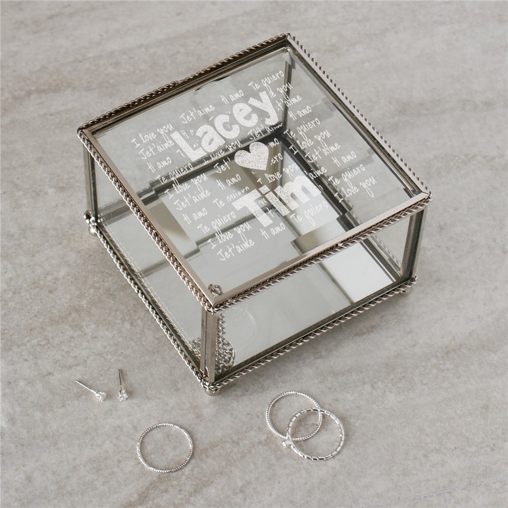 Engraved I Love You Jewelry Box I Love You Glass Jewelry Box