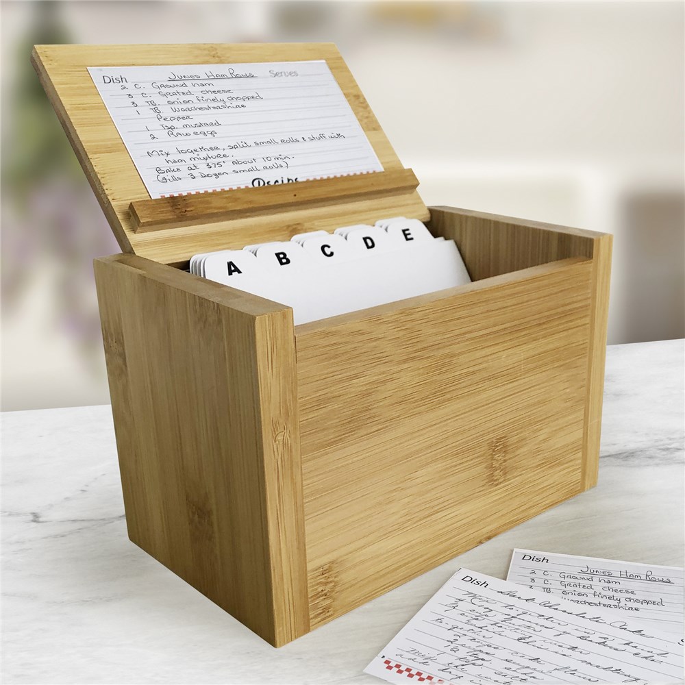 Engraved Recipe Box | Personalized Housewarming Gifts