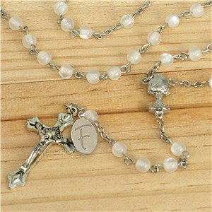 White Personalized Communion Rosary | Personalized Rosary