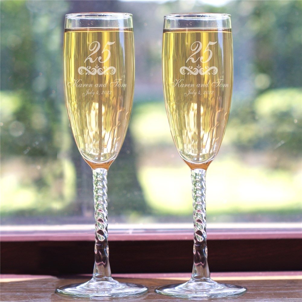 Our Anniversary Personalized Toasting Flutes