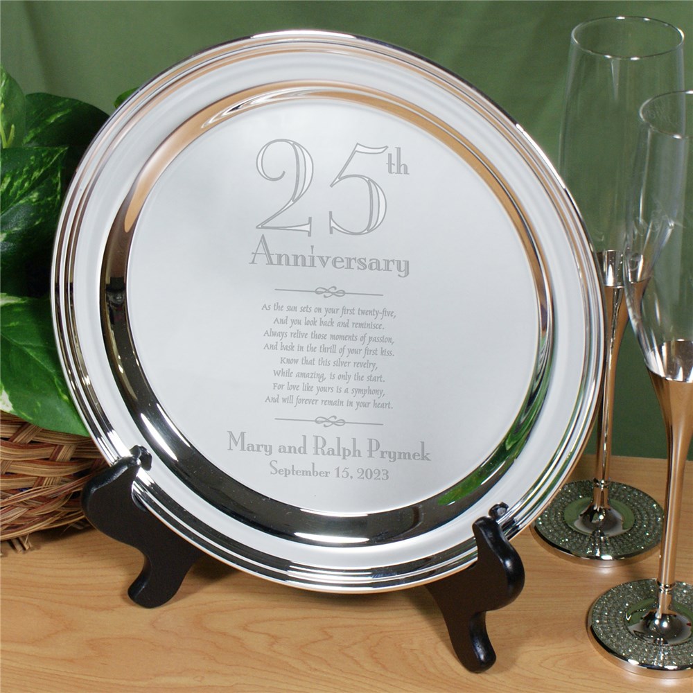 Personalized Wedding Anniversary Silver Plate