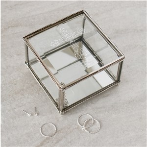 Engraved First Holy Communion Glass Jewelry Box | Personalized Keepsake Box