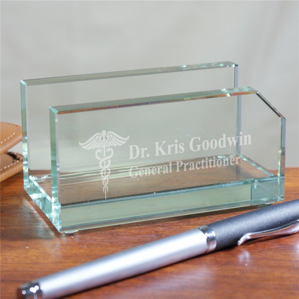 Engraved Medical Professional Business Card Holder | Business Card Holder for Doctors