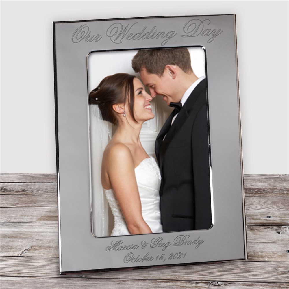 Engraved Wedding Silver Picture Frame | Personalized Picture Frames